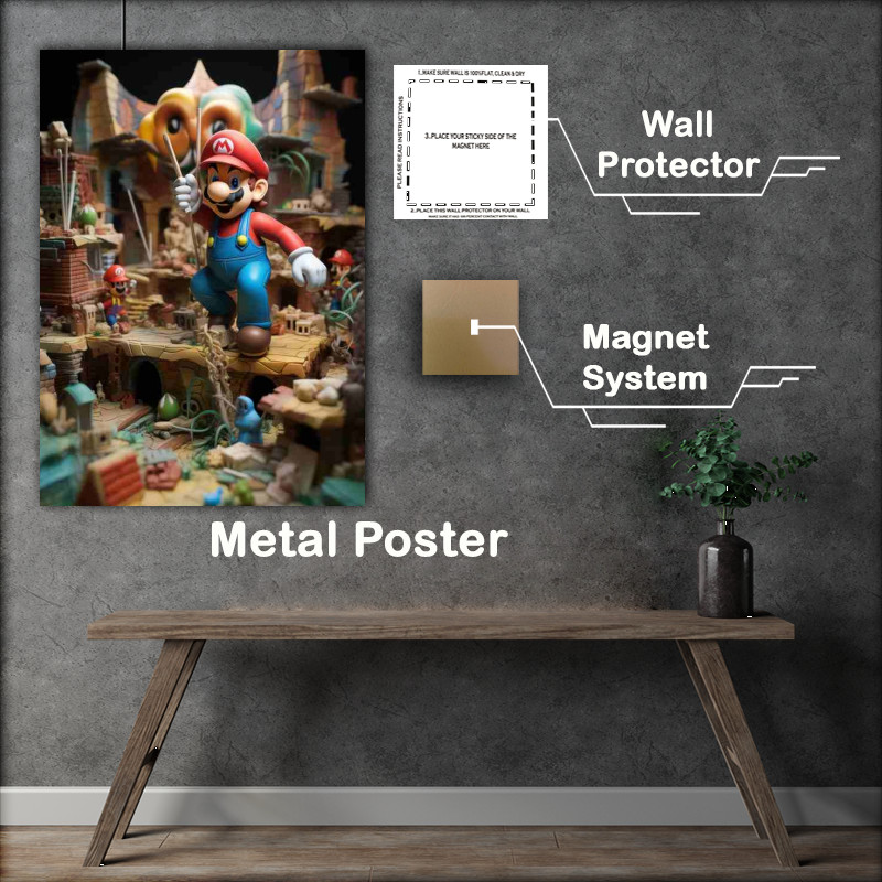 Buy Metal Poster : (Mario bros hyper neo plasticine style art)