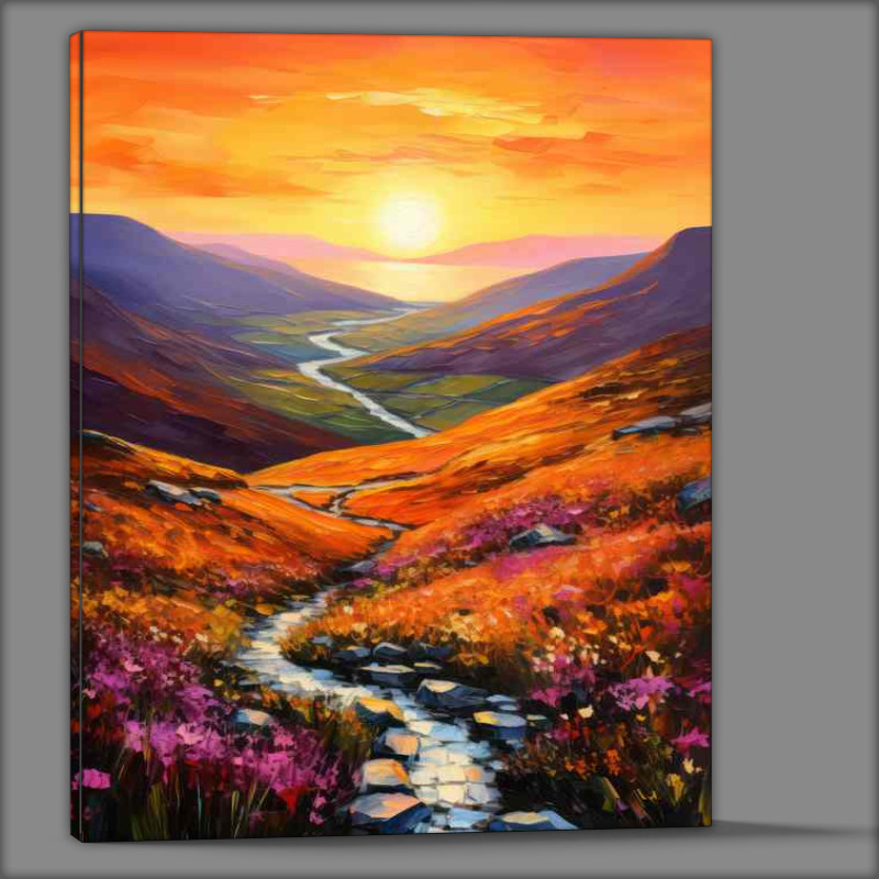 Buy Canvas : (Lovely setting sun amist the oranges and purples)