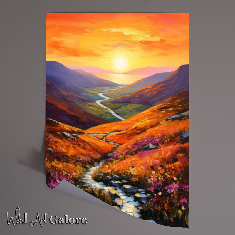 Buy Unframed Poster : (Lovely setting sun amist the oranges and purples)