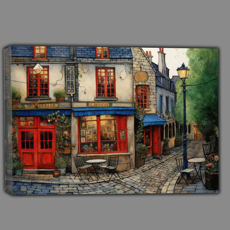 Buy Canvas : (Caffe corner where tea and cakes served)