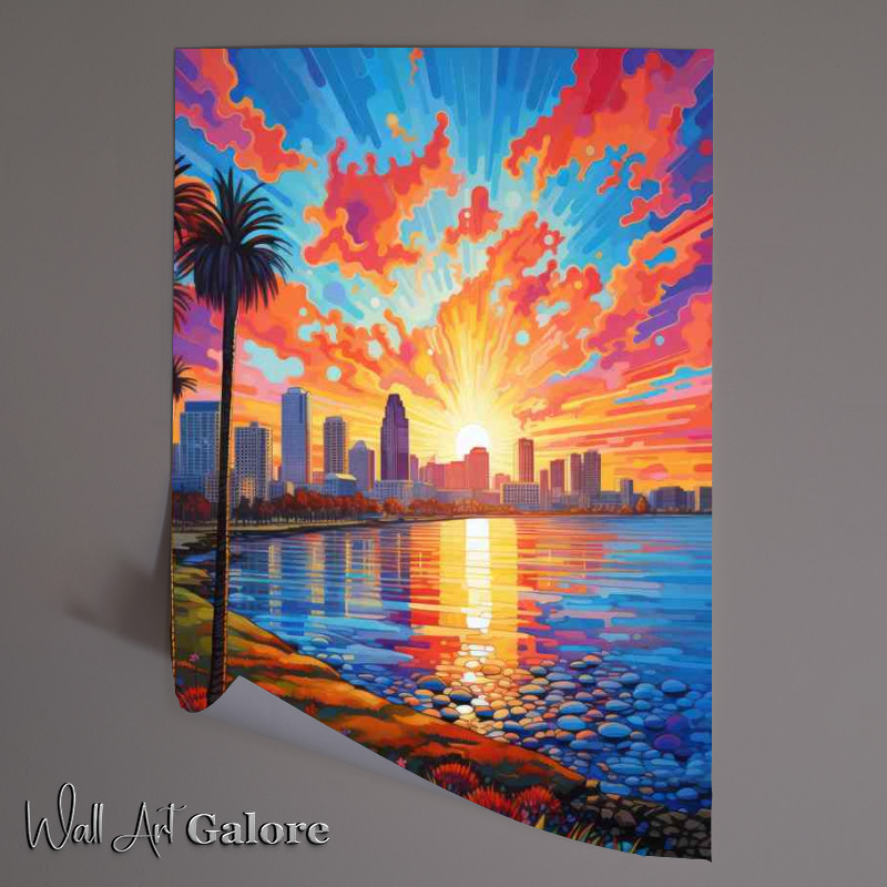 Buy Unframed Poster : (San Diego Bay as the sun is setting)
