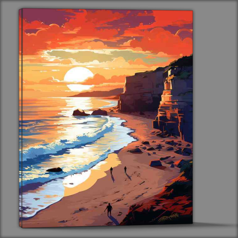 Buy Canvas : (Sea And cliffs in a painted style)
