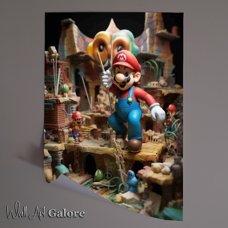 Buy Unframed Poster : (Mario bros hyper neo plasticine style art)