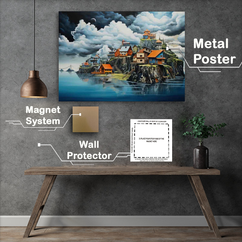 Buy Metal Poster : (The Village store by the sea)