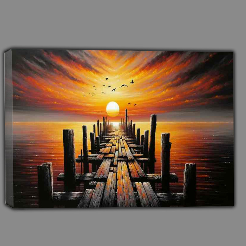Buy Canvas : (Twilight Tranquillity a jetty)