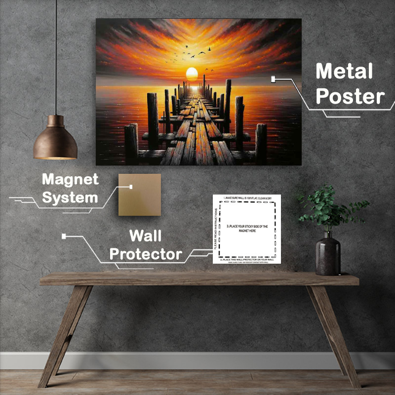 Buy Metal Poster : (Twilight Tranquillity a jetty)