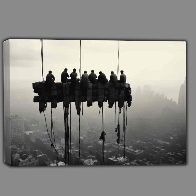 Buy Canvas : (Construction Workers On A Skyscraper)