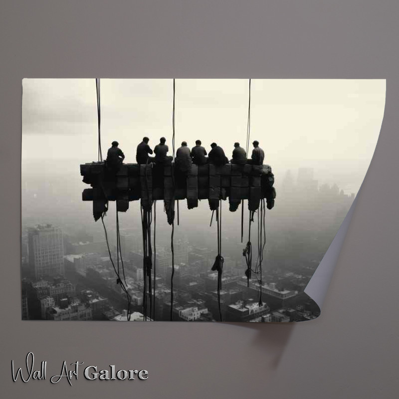 Buy Unframed Poster : (Construction Workers On A Skyscraper)