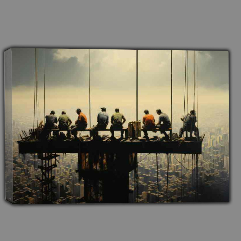 Buy Canvas : (Workers On the Edge Of A Skyscraper In New York)