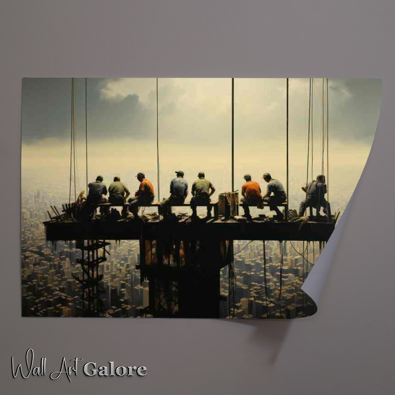 Buy Unframed Poster : (Workers On the Edge Of A Skyscraper In New York)