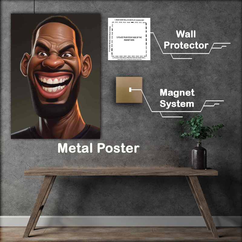 Buy Metal Poster : (Caricature of Labron James)