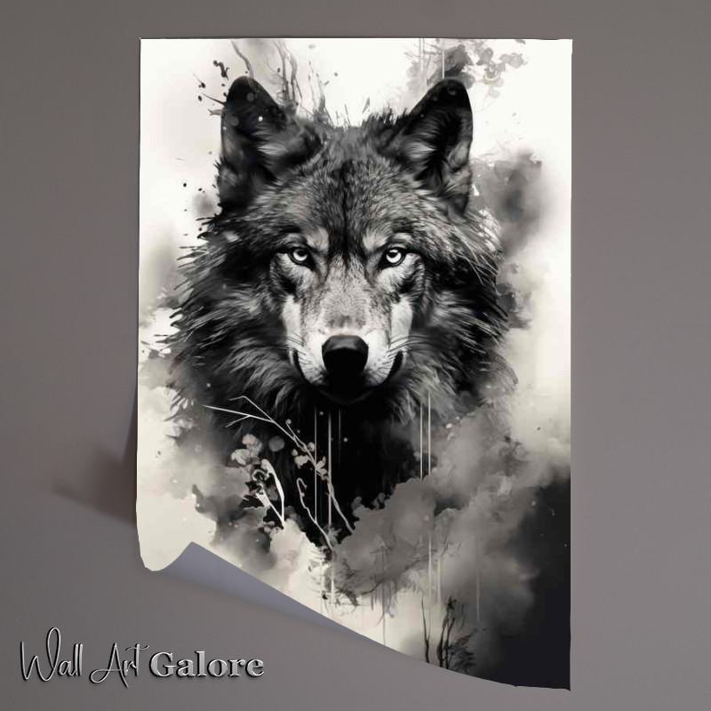 Buy Unframed Poster : (Black and white lone wolf)
