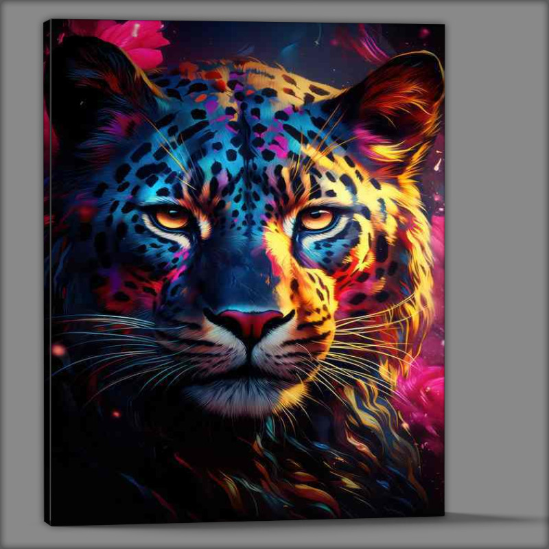 Buy Canvas : (Colourful Leopard with bright eyes)