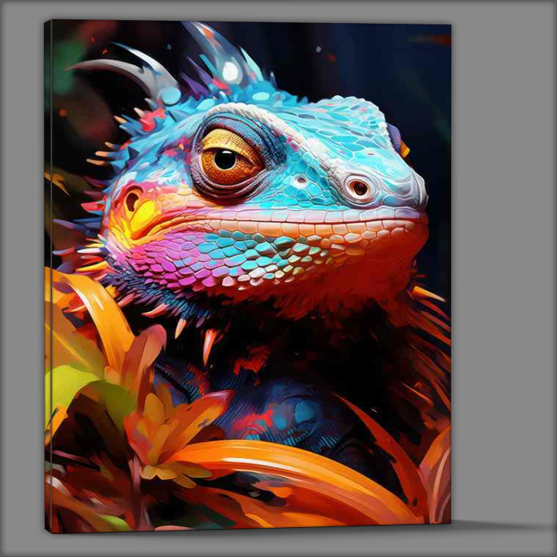 Buy Canvas : (Lizard peeking out of the folliage)