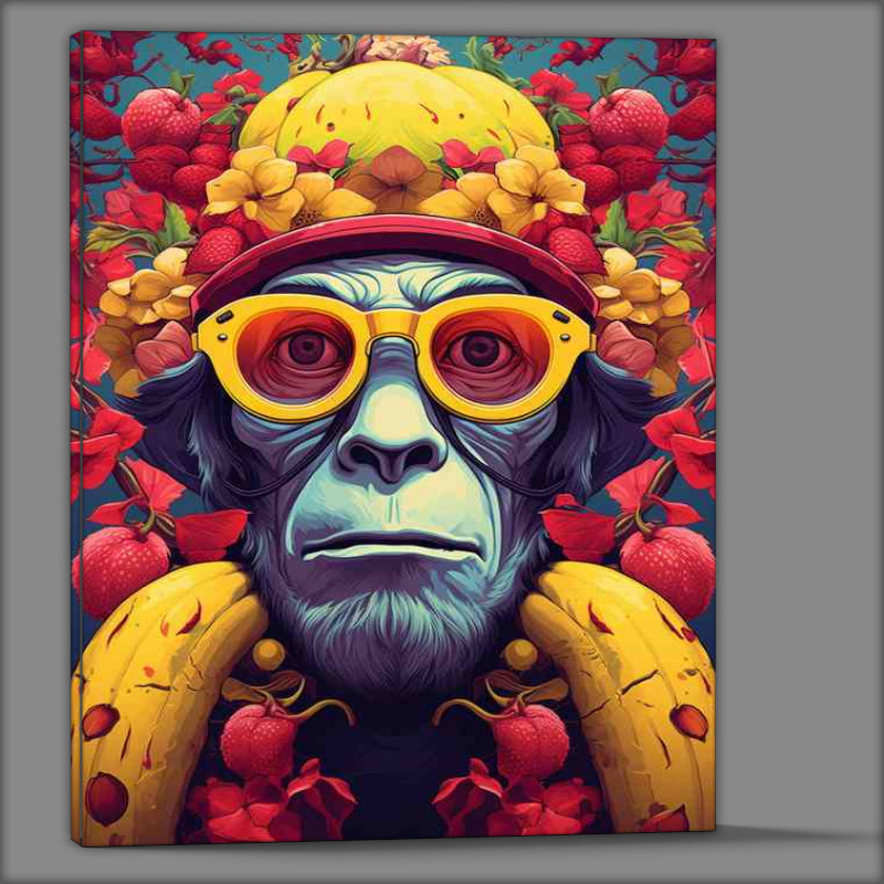 Buy Canvas : (Monkey Mischief Cap Wearing Primates Among Bananas)