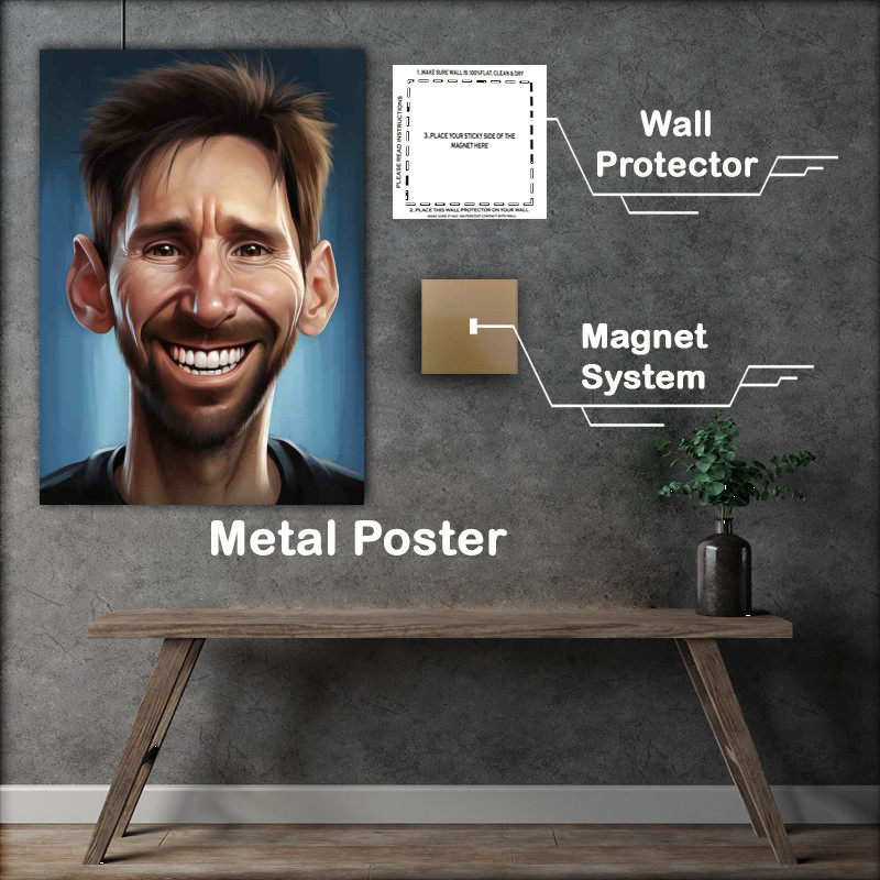 Buy Metal Poster : (Caricature of Lionel Messi)
