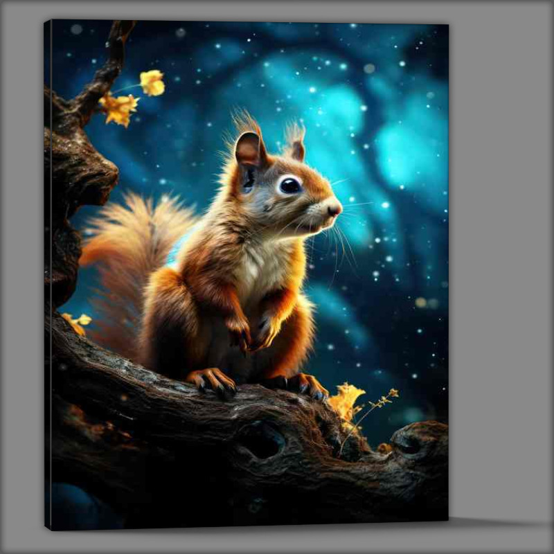 Buy Canvas : (Squirral on a branch during the evening time)