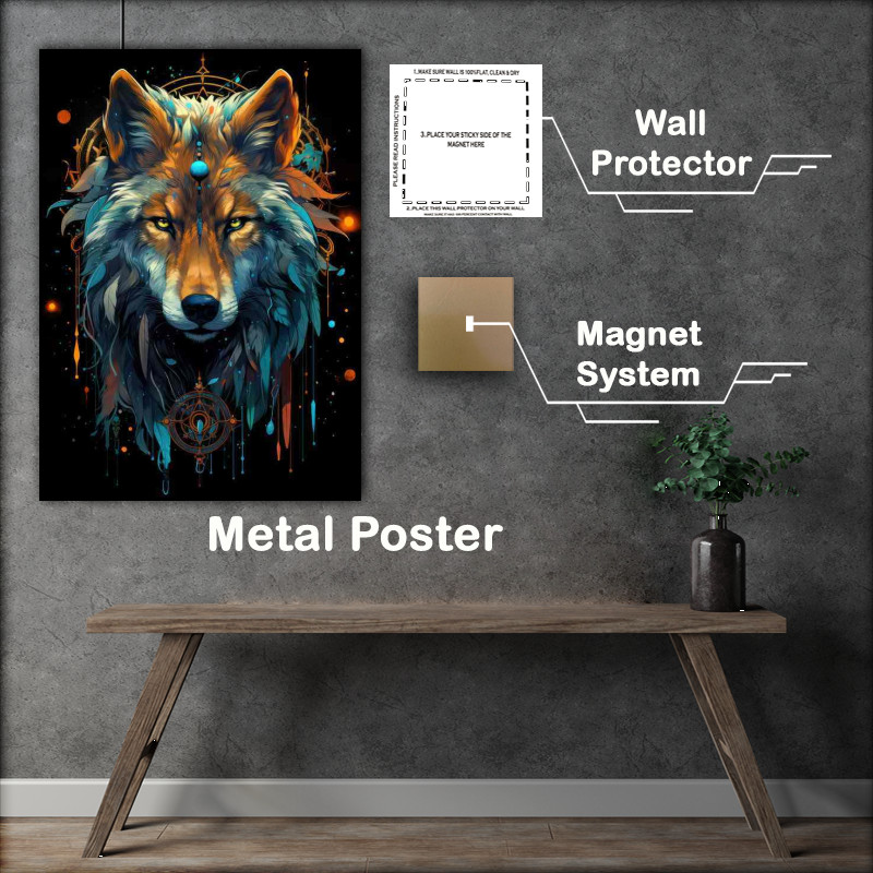 Buy Metal Poster : (The Wolf And the dreamcatcher)
