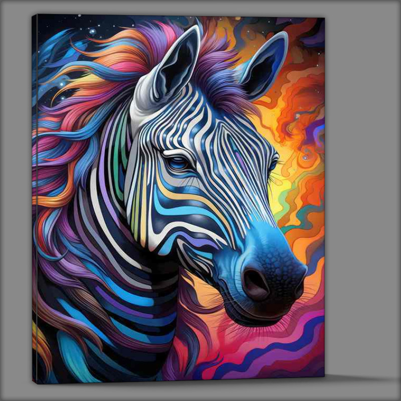 Buy Canvas : (Wonderful pose of a zebra in splendid colours)