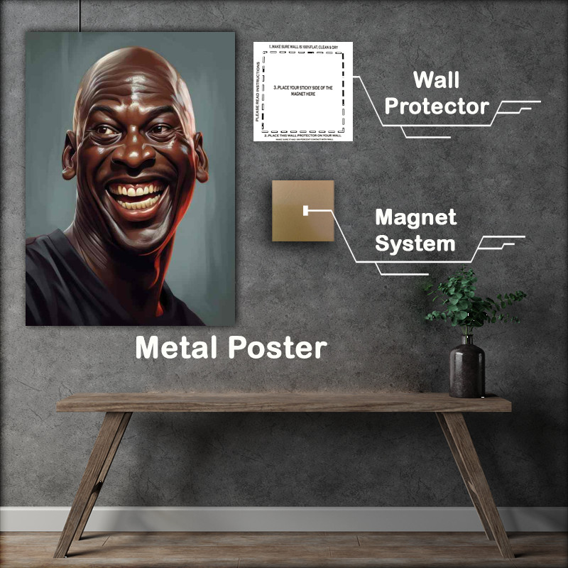 Buy Metal Poster : (Caricature of Michael Jordan)