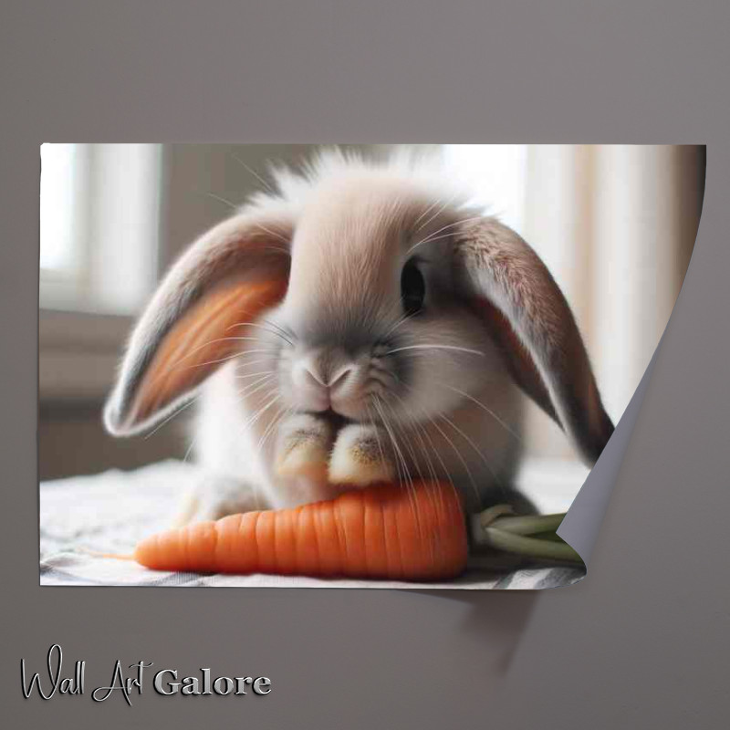 Buy Unframed Poster : (Bunny Bliss a soft and fluffy bunny with large droopy ears)