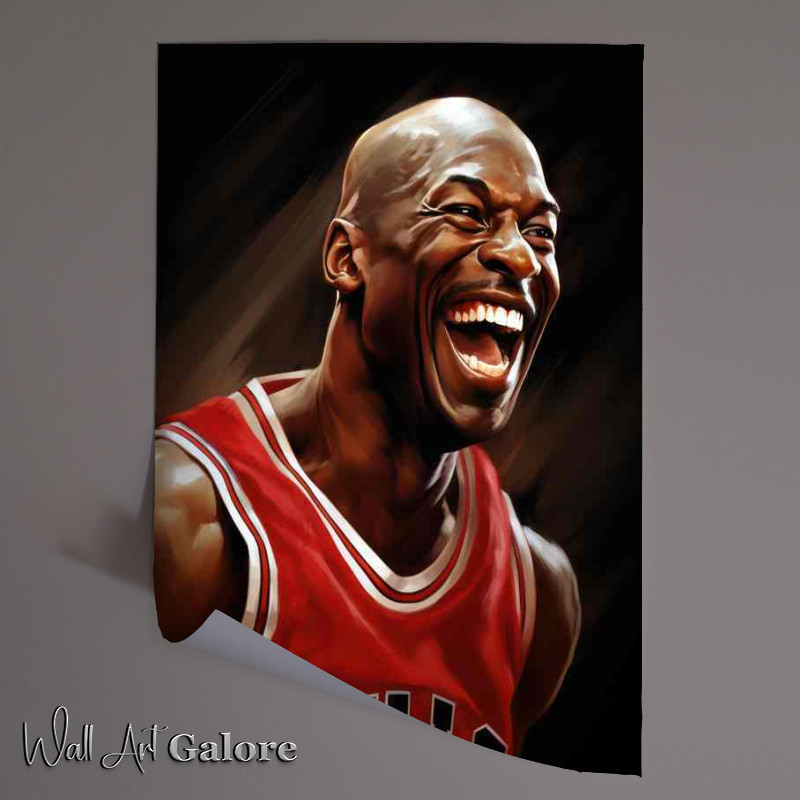 Buy Unframed Poster : (Caricature of Michael Jordan basketball)