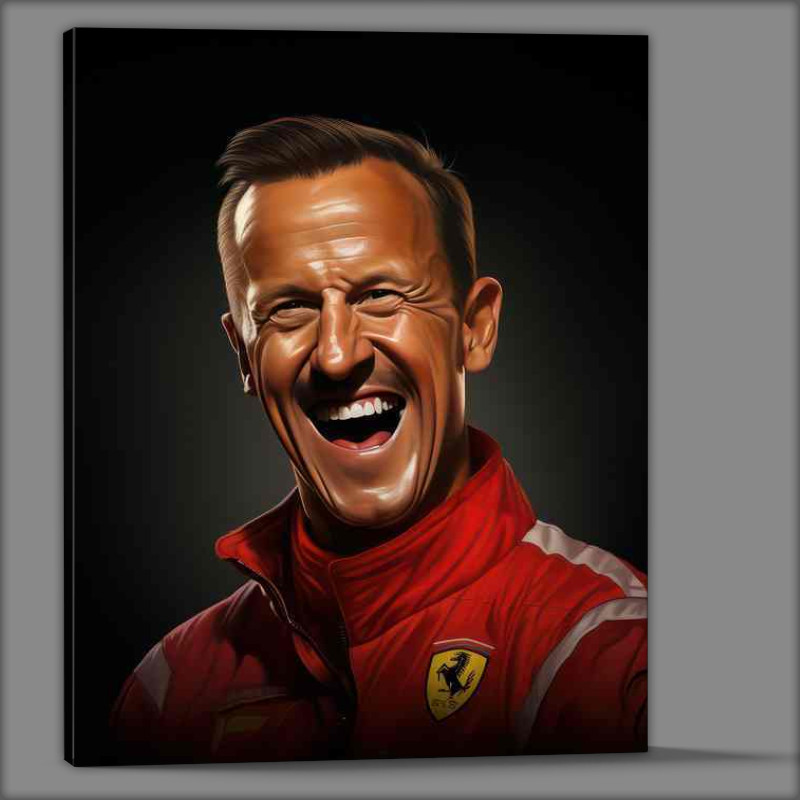 Buy Canvas : (Caricature of Michael Schumacher racing driver)