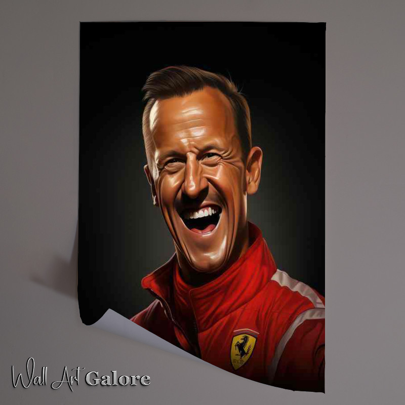 Buy Unframed Poster : (Caricature of Michael Schumacher racing driver)
