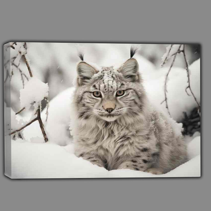 Buy Canvas : (Lynx in the snow in winter time)