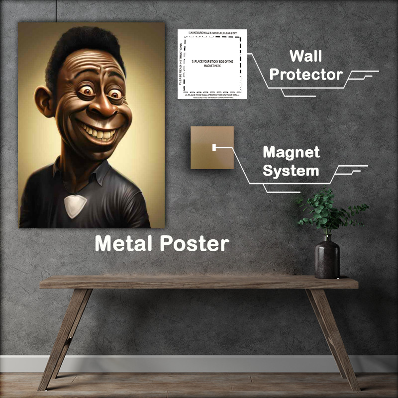 Buy Metal Poster : (Caricature of Pele)