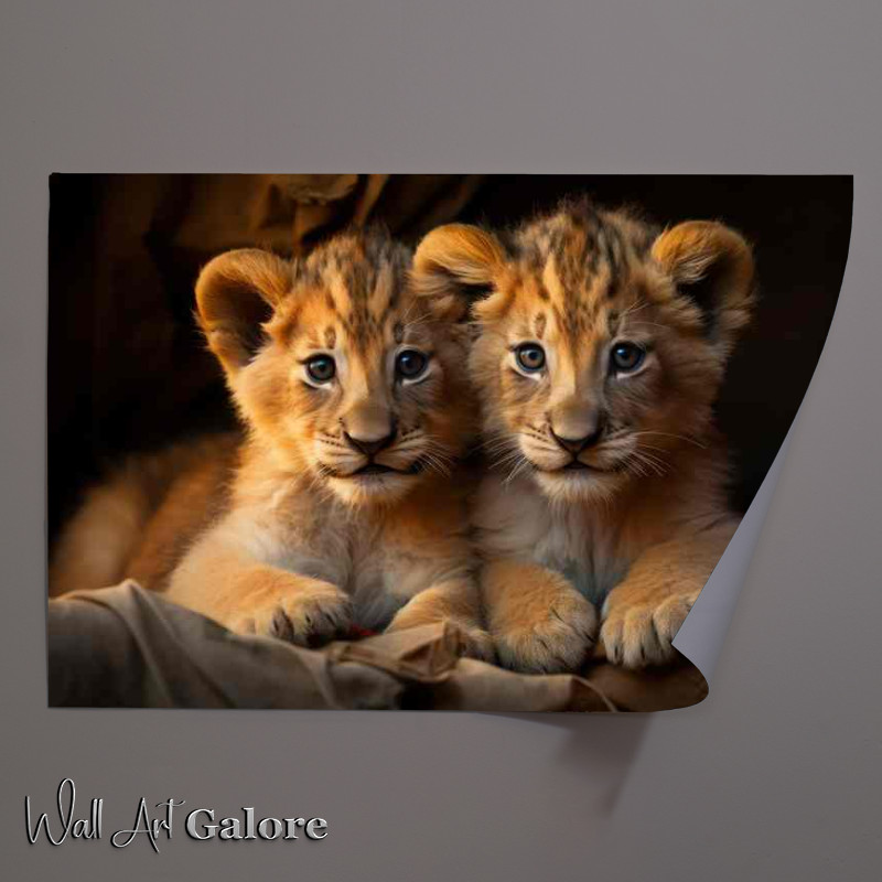 Buy Unframed Poster : (Pair of lion cubs kenyan africa)