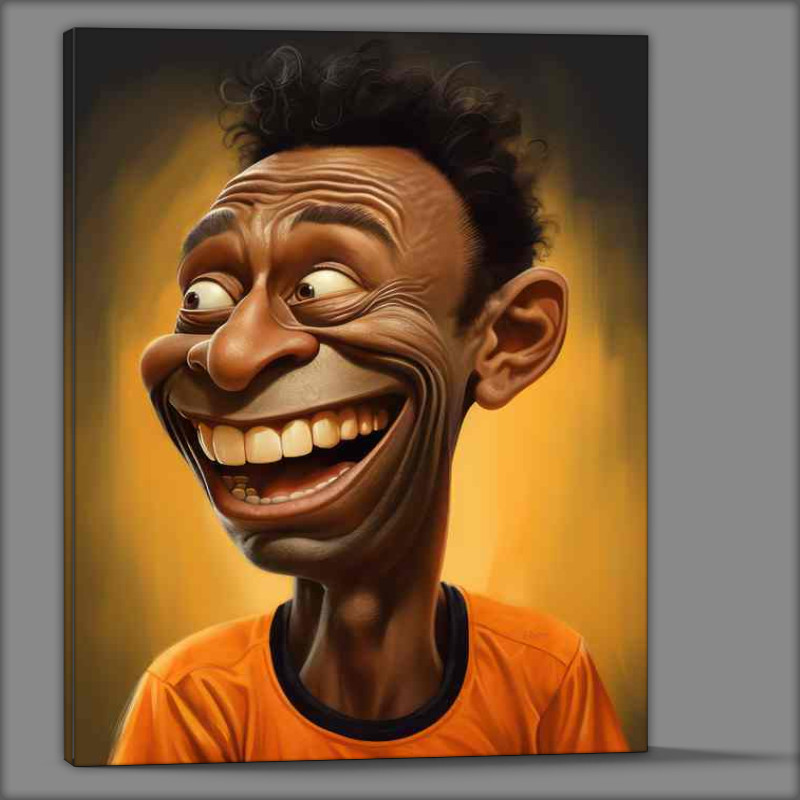 Buy Canvas : (Caricature of Pele the footballer)