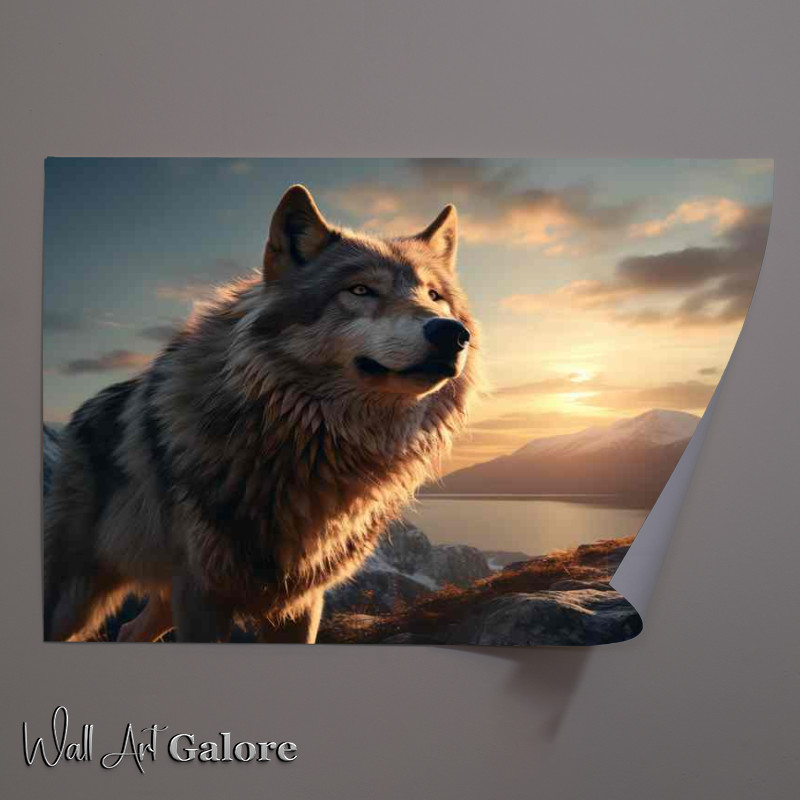 Buy Unframed Poster : (Wolf On top of the mountains)
