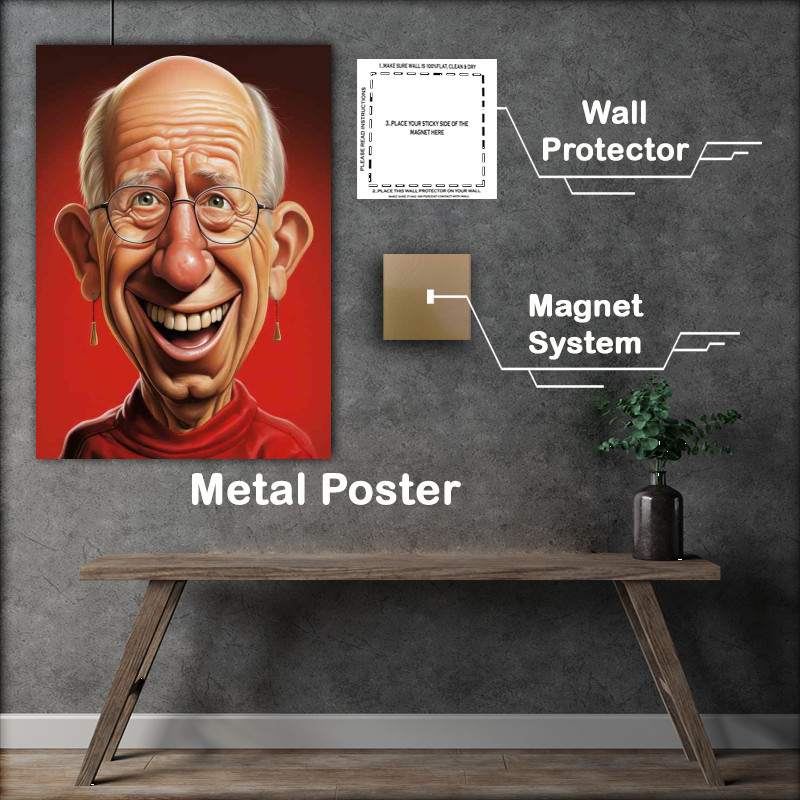 Buy Metal Poster : (Caricature of Sir Bobby Charlton)