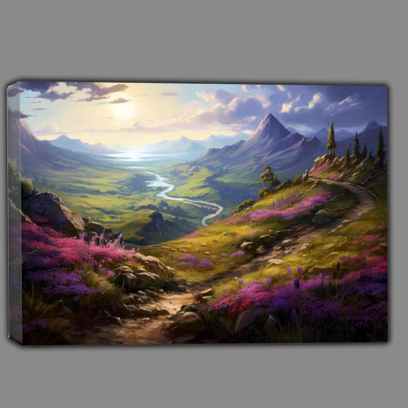 Buy Canvas : (A Trail throughout the green hils and valleys)