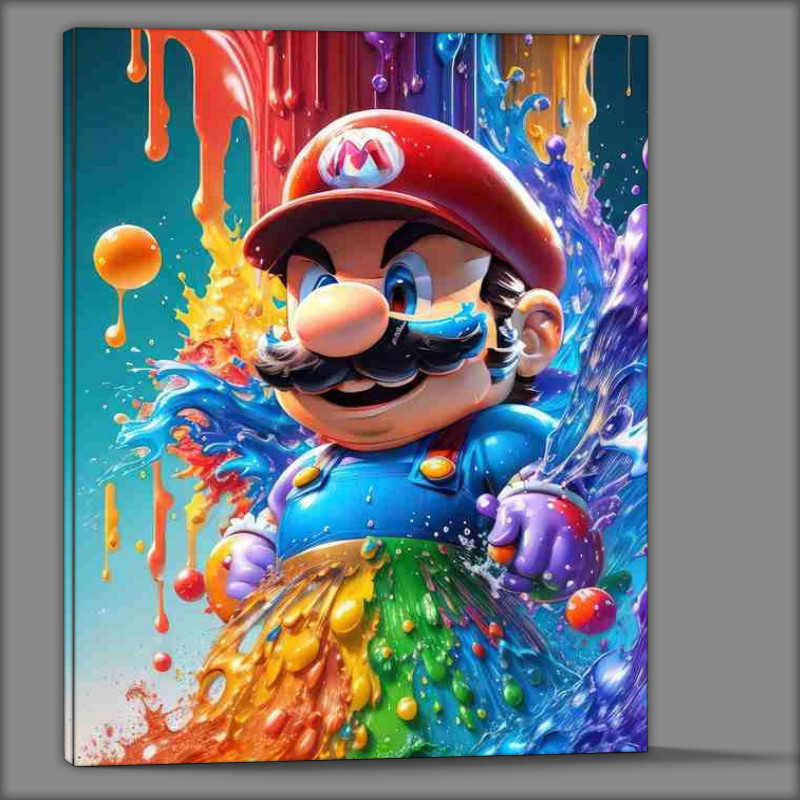 Buy Canvas : (Mario exploding with colours)
