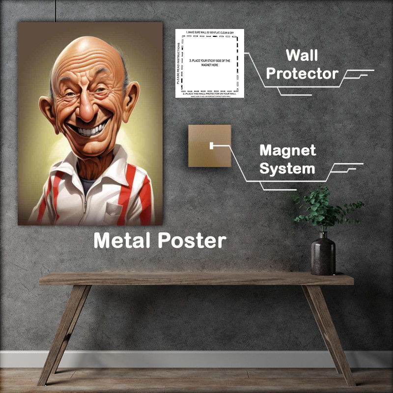 Buy Metal Poster : (Caricature of Sir Stirling Moss)