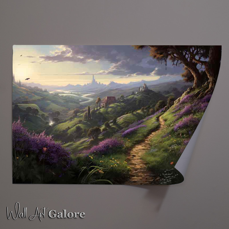Buy Unframed Poster : (Heather againsed the path on the hills)