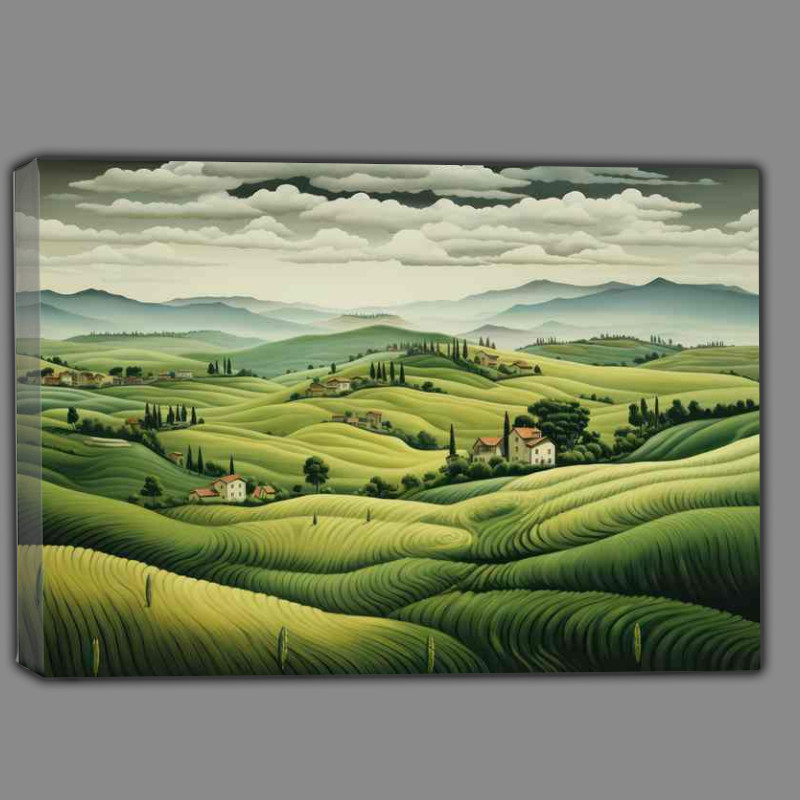 Buy Canvas : (Iddilic view of the rolling country fields)