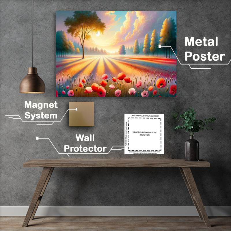 Buy Metal Poster : (Tranquil Tranquility a meadow)