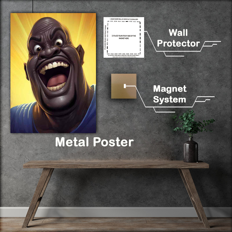 Buy Metal Poster : (Caricature of shaquille O Neal)