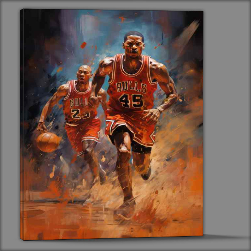Buy Canvas : (Chicago bulls player in motion basketball)