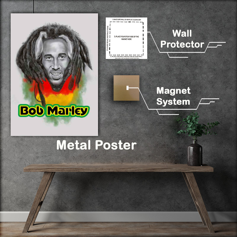 Buy Metal Poster : (Bob Marley Rasta Art)