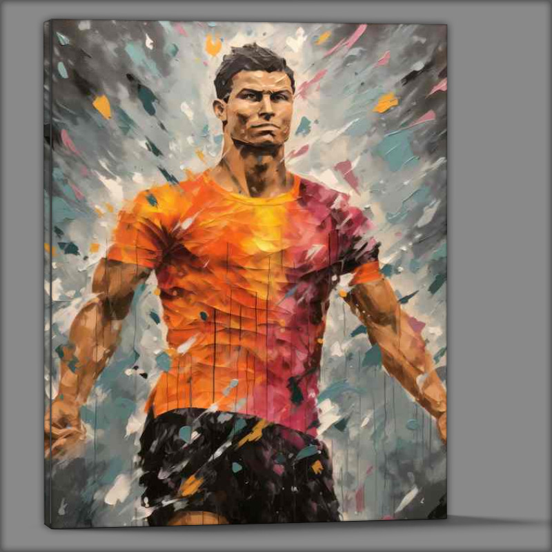 Buy Canvas : (Cristiano Ronaldo Footballer in the style of painted art)