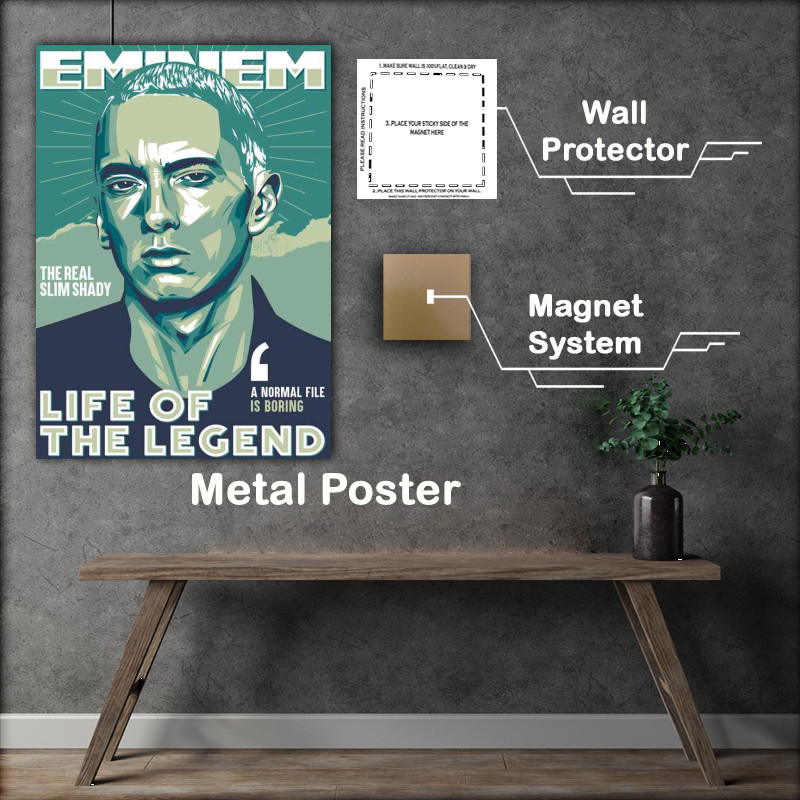 Buy Metal Poster : (Eminem life of the legend Rapper music)