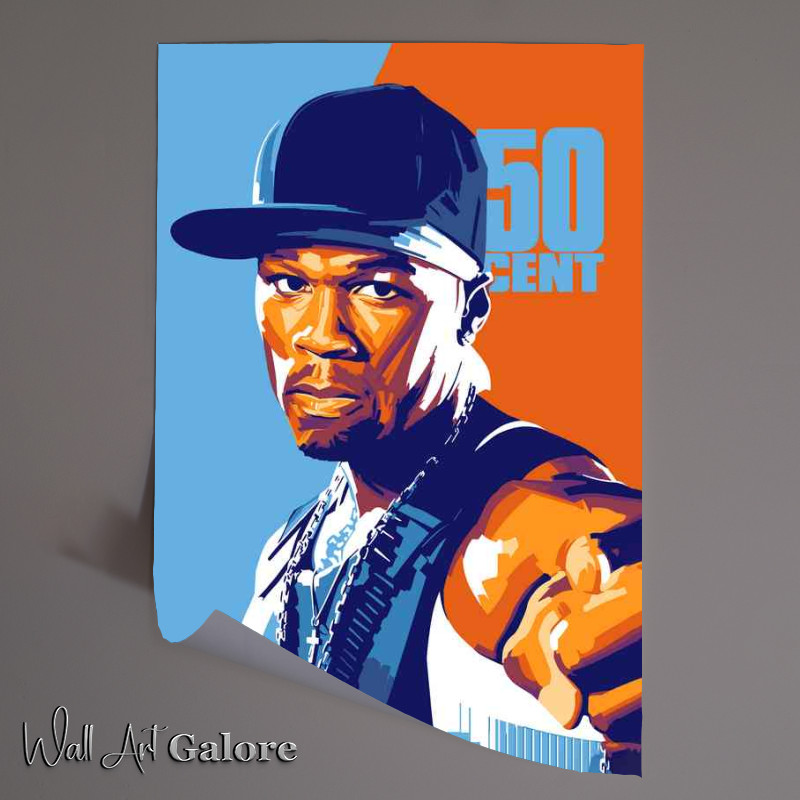 Buy Unframed Poster : (Fiddy Cent with baseball cap)