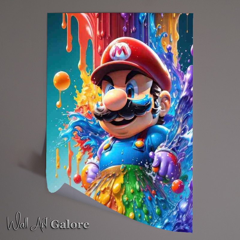 Buy Unframed Poster : (Mario exploding with colours)