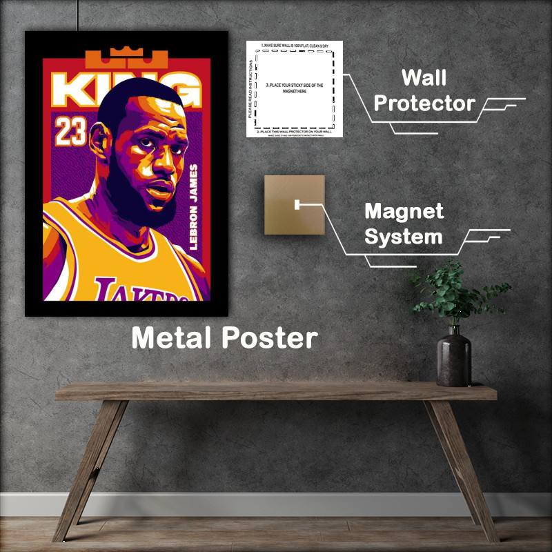 Buy Metal Poster : (King Lebron james basketball)
