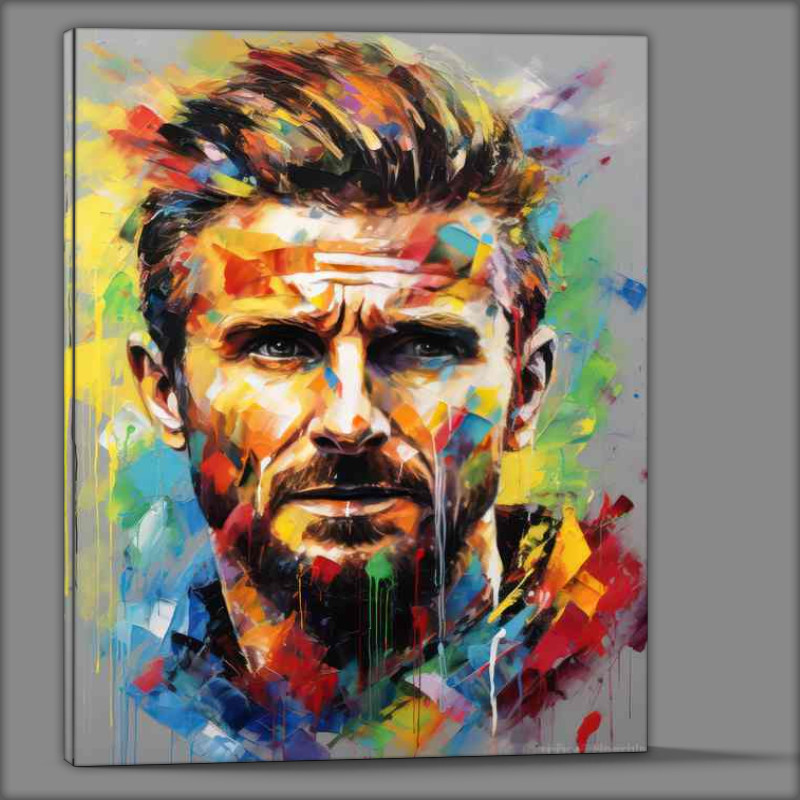 Buy Canvas : (David Beckham Footballer in the style of splash art)