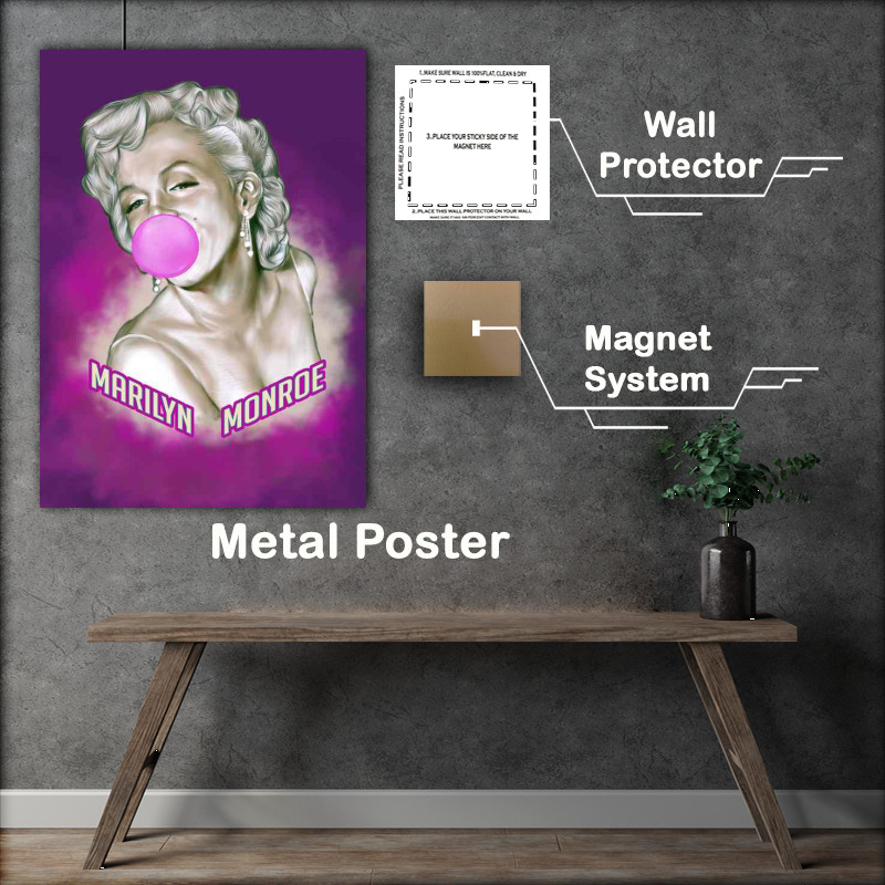 Buy Metal Poster : (Marilyn monroe bubble Art)